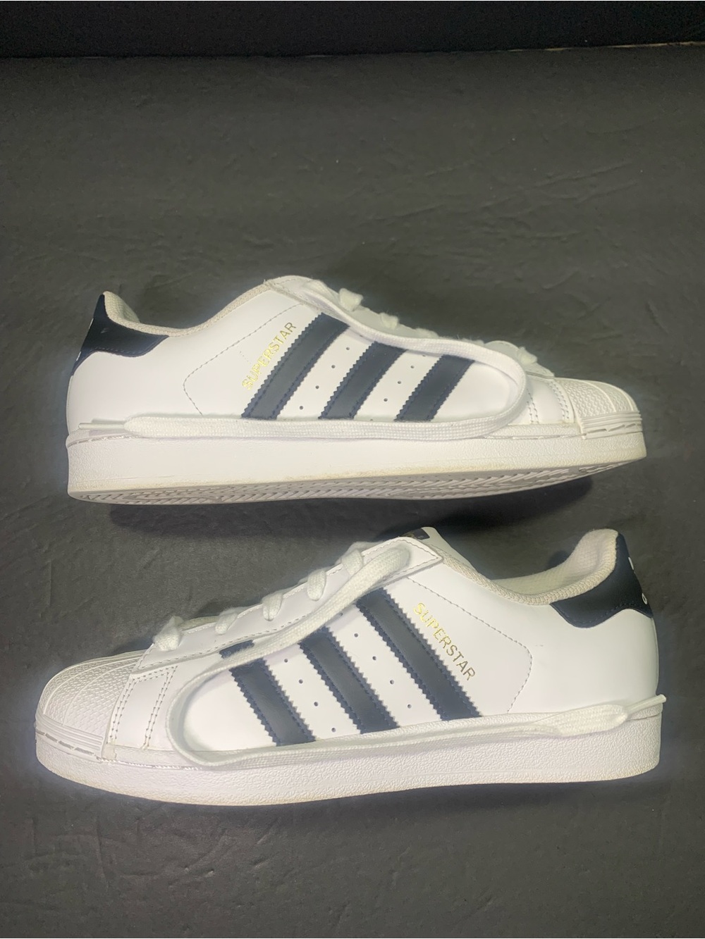 Adidas Original Superstar Women’s White Black Leather Sneakers Shoe Size-8